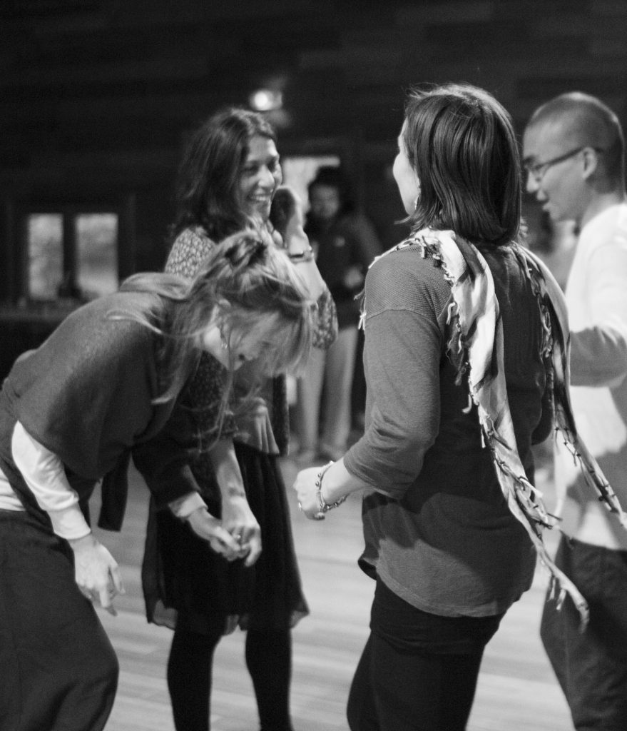 Sophia and some Irish sangha members having a good craic