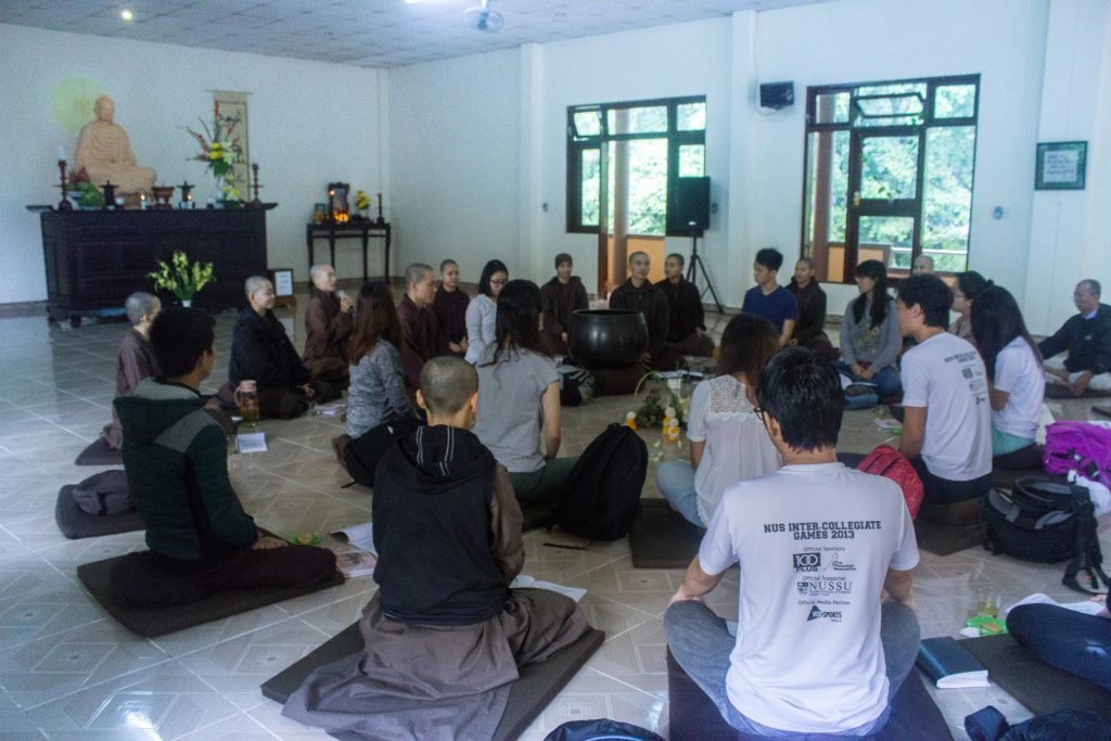 Tea meditation at Dieu Tram Temple Hue