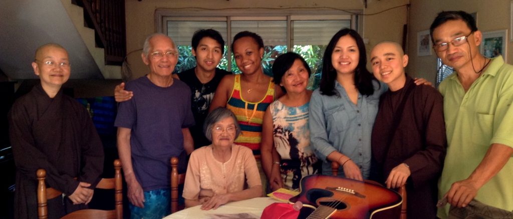 Monastic Sister Sinh Nghiem and her family