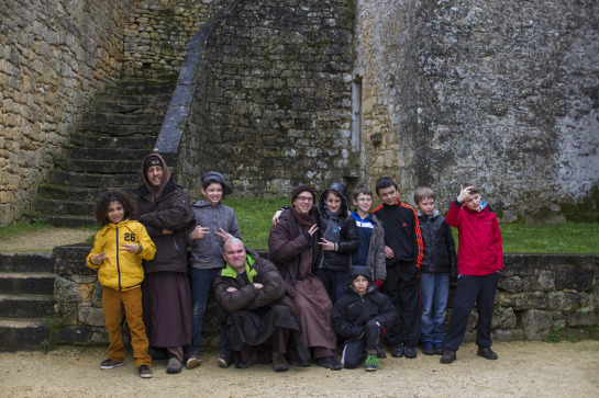 Plum Village monks and kids
